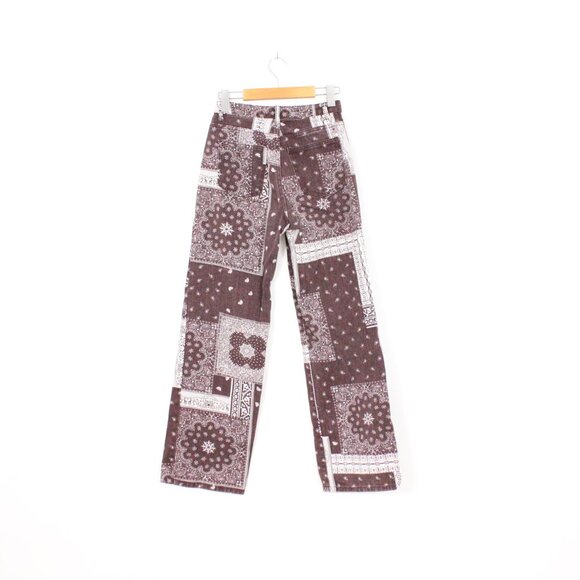 *SHEIN High Waist Paisley & Geo Pattern Straight Leg Jeans - Picture 8 of 8